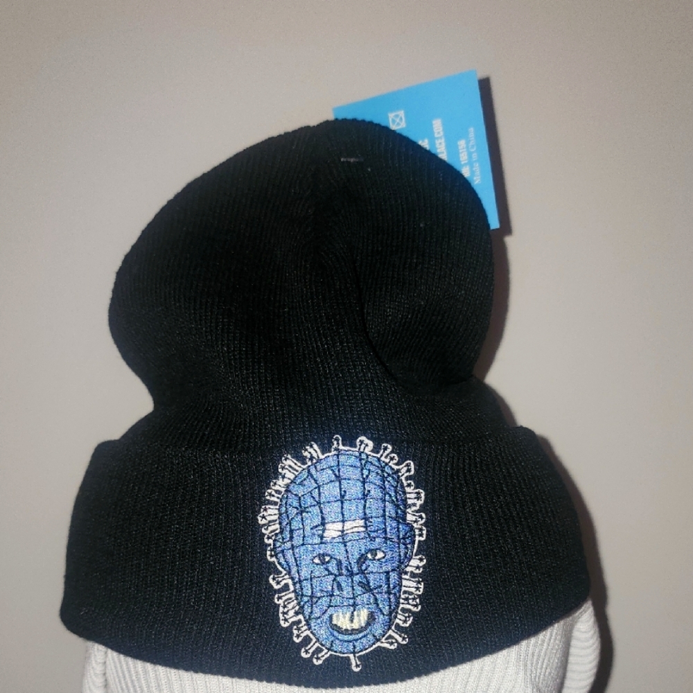 Halloween Black Beanie with Hellraiser Design